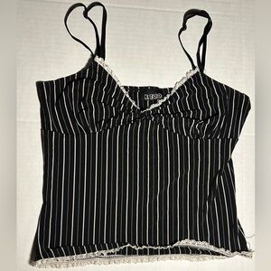 Cute black & white striped cami tank top